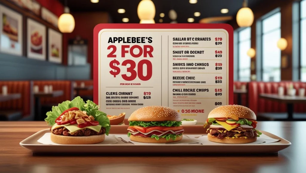 Applebee's 2 for $30 Menu With Prices 2025