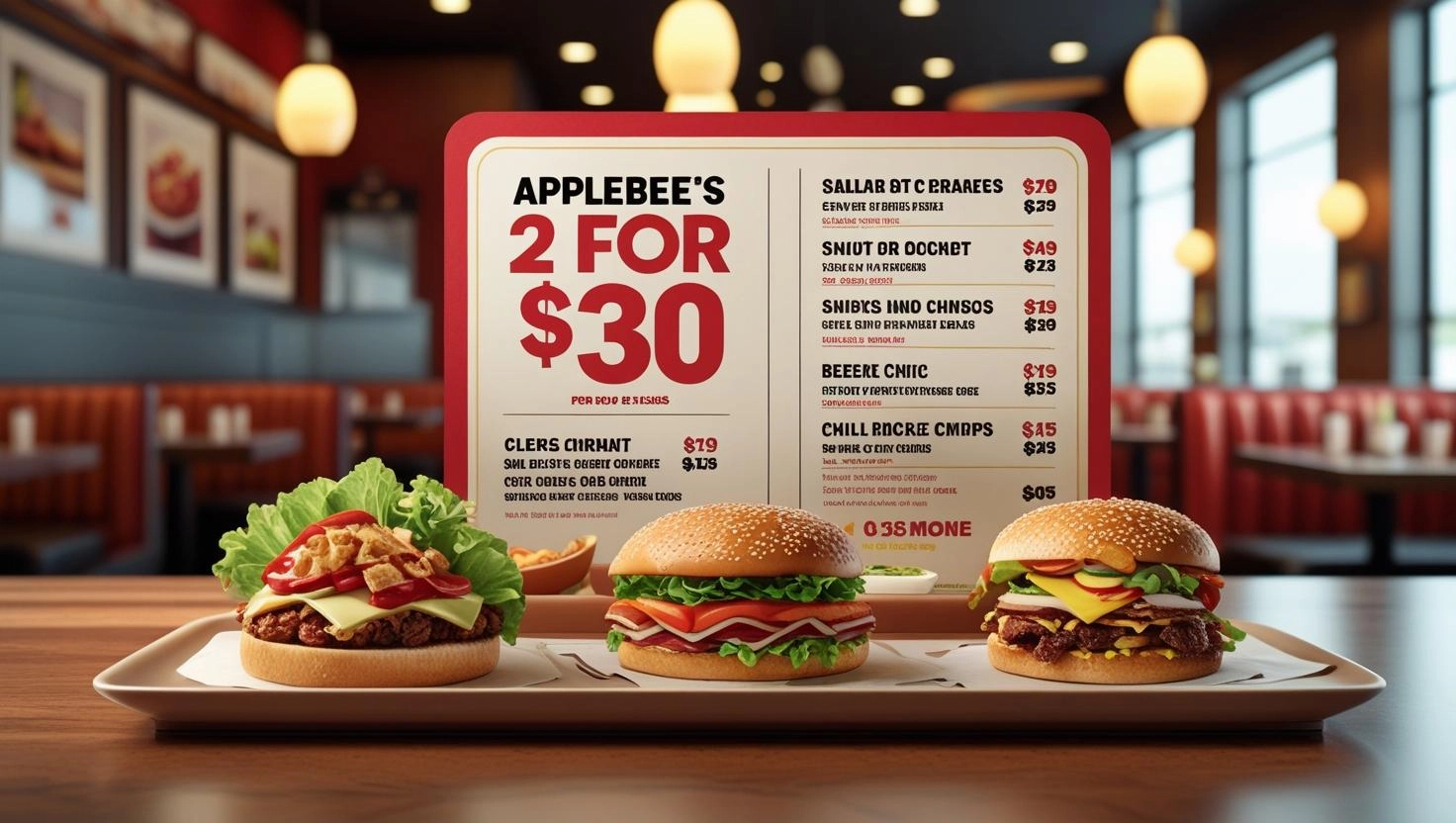 Applebee's 2 for $30 Menu With Prices 2025